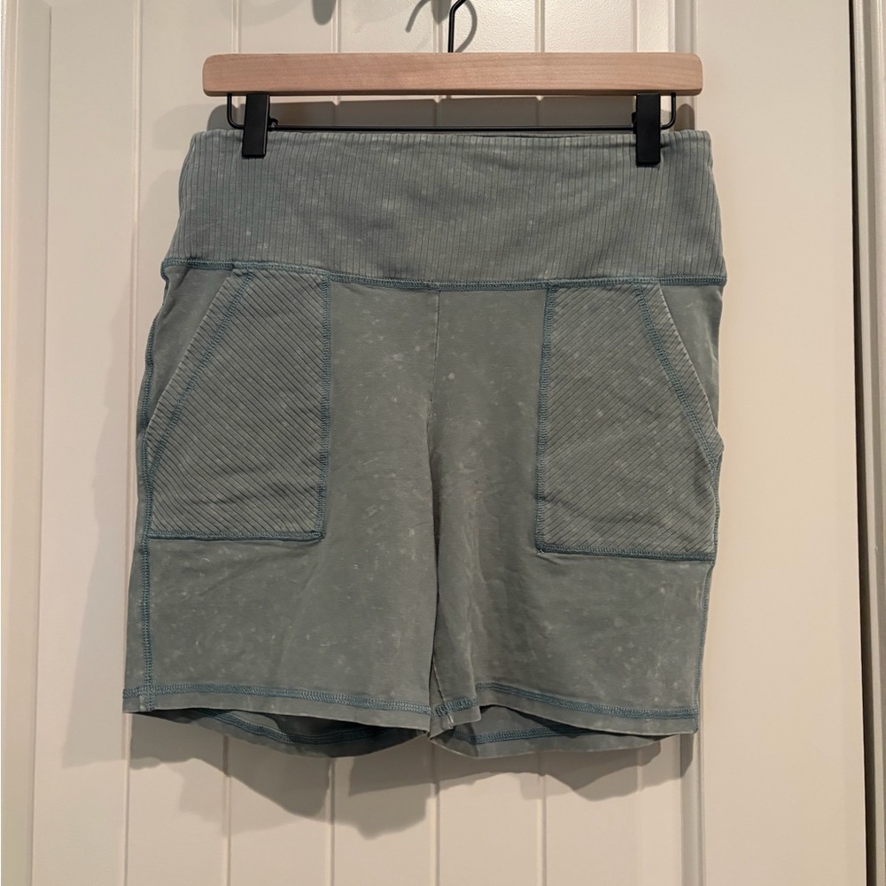 Aerie High Waist Green Bike Shorts